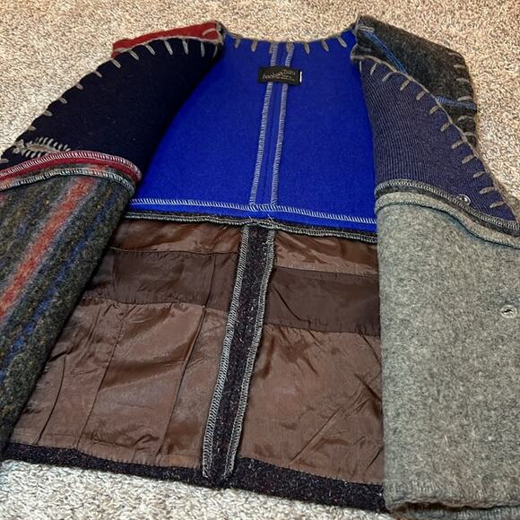 Baabaazuzu Upcycled Vintage Wool Vest Women's Small Medium Cozy Warm Hippy Boho - Picture 15 of 15